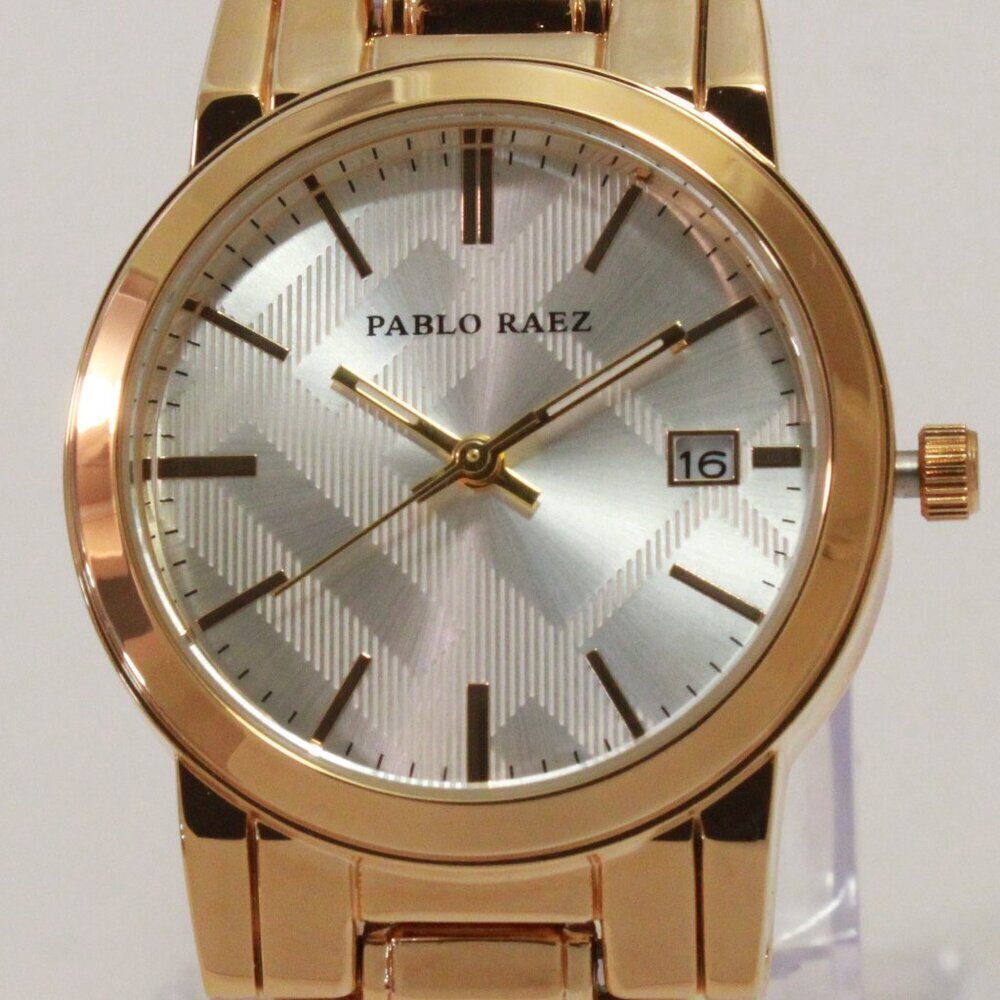 Ladies Quartz Fashion Watch Gold Tone Silver Dial 34mm - Picture 9 of 13